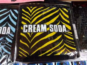 クリームソーダゼブラ柄ハンドタオル黄色１枚！検索CREAMSODAゼブラタオルロカビリーブラックキャッツマジックピンクドラゴン昭和レトロ