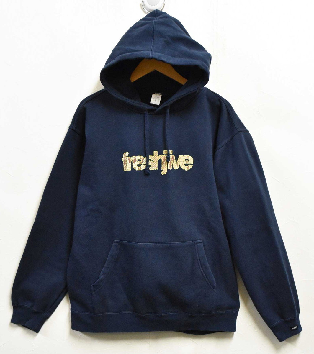 USA製 freshjive フレッシュジャイブ プルオーバー スウェット パーカ ネイビー メンズL相当(35606