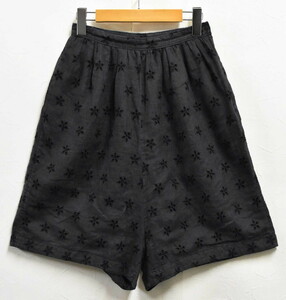  Vintage 80 period ~90 period made in Japan Toriko com *te* Garcon shorts embroda Lee floral print black M(27462