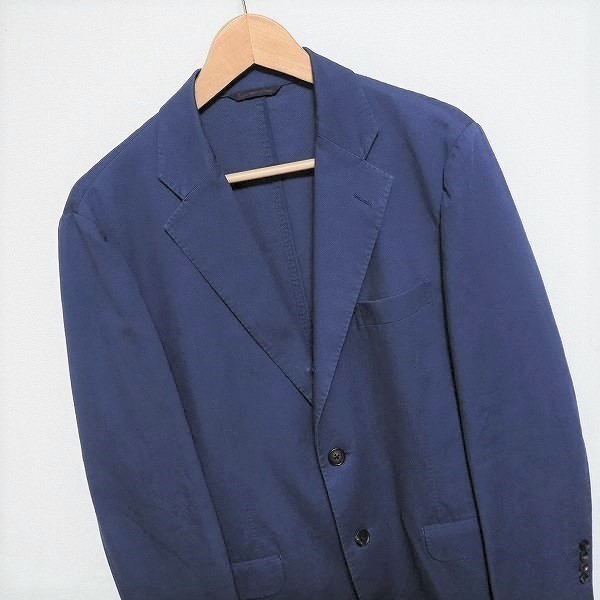 apc パパス Papas ジャケット 48 紺 S3B 段返り 薄手 麻混 メンズ