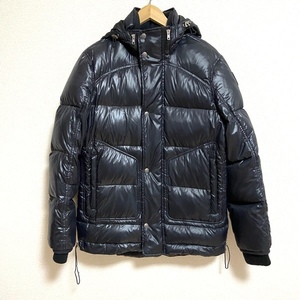 #wnc ディーゼル DIESEL コート ダウンコート M 黒 フード付き 光沢 メンズ [804770]