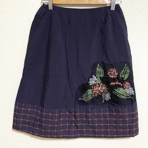 #anc エム&キョウコ M.&KYOKO スカート 1 紫 花刺繍 レディース [785816]