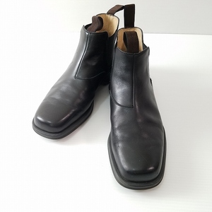 #ans サルヴァトーレフェラガモ Ferragamo ブーツ 7 1/2 2E 黒 サイドゴア イタリア製 メンズ [801218]