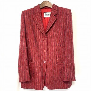 #wnc hell noHerno jacket long sleeve tweed Italy made 42 red lady's [808755]