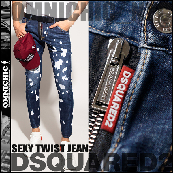 DSQといえばコレ！■新品税込96,800円【DSQUARED2】ディースクエアード豪華ジップスプラッシュブリーチセクシーツイストデニム46/S74LB0964