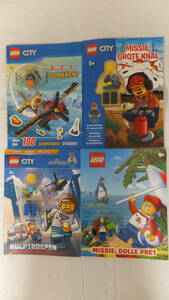 新品・未使用品　LEGO レゴ City シティ 本４冊まとめて ミニフィグ付　アクティビティブック １冊は、シールで遊べる! オランダ語　海外発