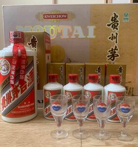 ... pcs sake mao Thai sake heaven woman 2002 year 500ml(958g) 53% +50ml×4 set KWEICHOW MOUTAI China sake not yet . plug old sake 