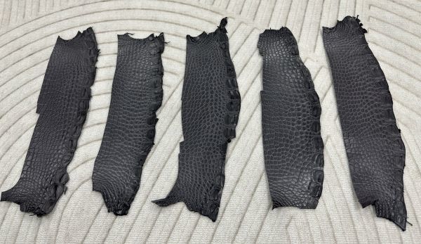 実物画像 クロコダイル ワニ革本物 ワニ 黒 レザー クラフト財布 靴