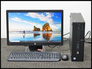 ●8) HP デスクトップパソコン EliteDesk 800 G2 SFF 【リカバリ済】 OS：Windows10 Pro CPU：i7-6700 3.40GHz メモリ：32GB SDD：256GB