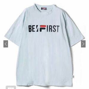 [ new goods unused ] tag attaching FILA × BE:FIRST Logo print T-shirt blue blue L goods short sleeves T-shirt Novelty less 