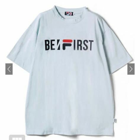 【新品未使用】 タグ付 FILA × BE:FIRST ロゴプリントTシャツ 青 ブルー L グッズ 半袖Tシャツ ノベルティ無し