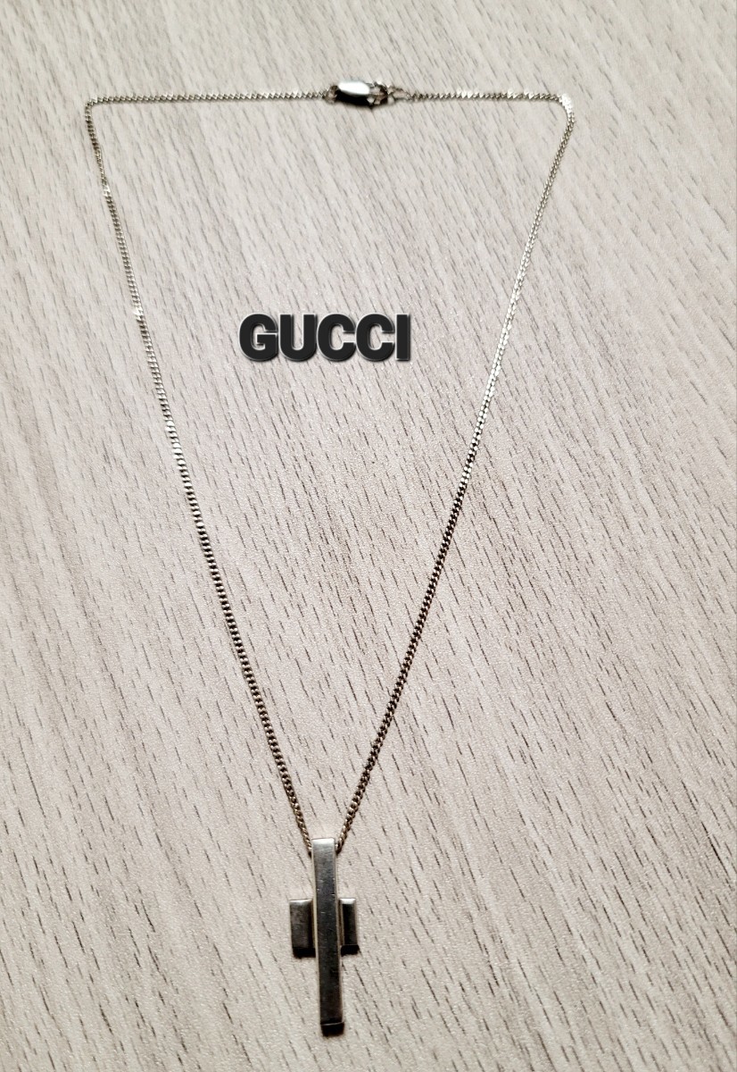 新品仕上 グッチ GUCCI ディアマンテ シマ 十字架 クロス チェーン