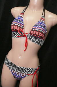 Bl767*Loco Buttiqe lady's swimsuit triangle bikini S USA made 
