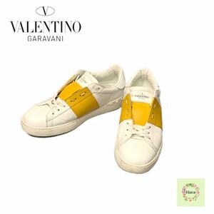 【中古】VALENTINO ヴァレンティノ ヴァレンティーノ スニーカー 靴 シューズ ホワイト イエロー バイカラー Sサイズ40 25.0cm