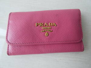 ★PRADA プラダ キーケース 6連 サフィアーノ レザー ピンク　　M03125