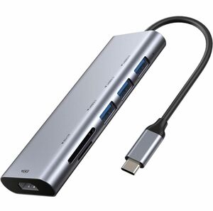 USB C ハブ 6in1 高速 USB Type Cハブ 4K HDMI出力 USB3.0 ハブSD/Micro SD 