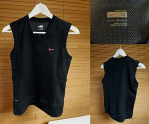 【激安1点のみ 国内正規品】NIKE ナイキ FIT DRY フィット ドライ ノースリーブ タンクトップ Vネック シャツ ブラック M USED 黒