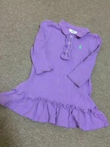 m2 girl 80 beautiful goods genuine article Ralph Lauren. purple. frill One-piece 