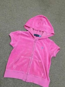 n29 女の子100ラルフローレンのピンクの半袖パーカージャケット