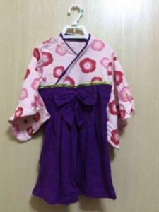 n31 прекрасный товар девочка 80 розовый × фиолетовый. hakama способ. комбинезон 
