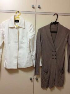 n73 M-Premier. white. beautiful line jacket . beige. long cardigan 