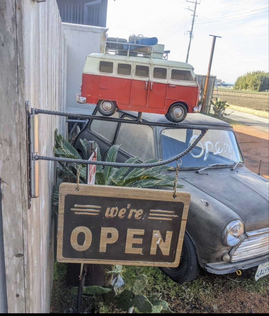 Niedliches Wandschild „Volkswagen-Bus geöffnet und geschlossen #Ladenausstattung #Café #Blumenladen #Schönheitssalon #Bäckerei #Second-Hand-Bekleidungsgeschäft, Handgefertigte Artikel, Innere, Verschiedene Waren, Andere