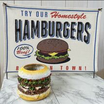 アメリカンダイナー ハンバーガー ディスプレイ サインボード&マルチホルダー メニュー立て #店舗什器 #インテリア装飾 #ハンバーガー _画像1