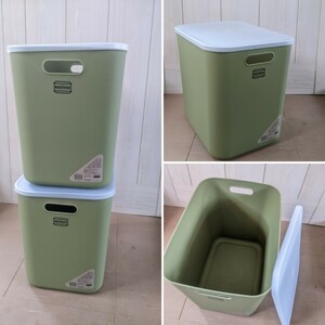  robust . piling ... storage box stylish f Reebok s cover attaching stocker 2 piece set ( moss green )# storage case # case # storage skillful 