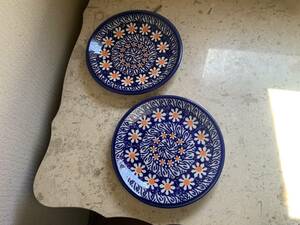 снижение цены новый товар не использовался Польша керамика маленькая тарелка 2 листов комплект φ16.5cm маленькая тарелка 2 штук комплект Польша керамика 