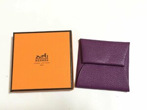 HERMES エルメス バスティア コインケース パープル 鑑定済