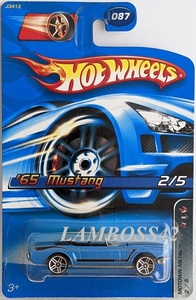 2006 #087 ホットウィール '65 Mustang マスタング Hot Wheels Motown Metal 2/5 フォード Ford ブルー Blue 青
