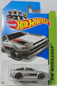 2014 #222 ホットウィール Toyota AE-86 Corolla トヨタ AE86 カローラ Hot Wheels 銀 Silver スプリンタートレノ Sprinter Trueno