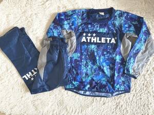 子供150サイズ　アスレタ【★★★ATHLETA】ポリエステル長袖シャツ＆パンツ　上下：濃紺