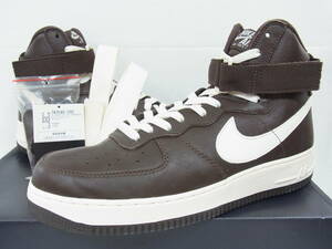 国内美中古 2015 NIKE AIR FORCE 1 HI QS RETRO CHOCOLATE SAIL ナイキ エア フォース ハイ チョコレート セイル 28cm US10 743546-200