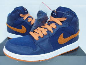 新品箱付 2009 NIKE AIR JORDAN 1 PHAT PREMIER NAVY ORANGE ナイキ エア ジョーダン ファット プレミア ネイビー 26cm US8 375173-481