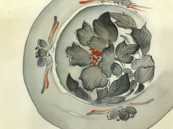 ys6504748; फूल पैटर्न नागोया ओबी के साथ सोसू कलाकार शिओस हाथ से पेंट की गई प्लेट [प्राचीन] [पहना हुआ], बैंड, नागोया ओबी, अनुरूप
