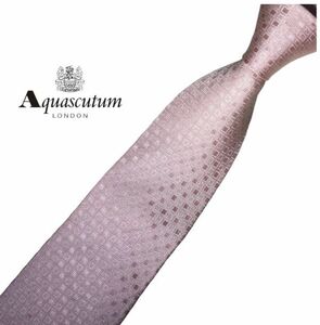 Aquascutum necktie a little small . pattern pattern USED Aquascutum used t271