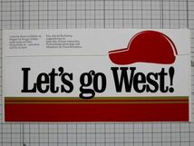 外国 古いステッカー： Let’s go West! 大きめサイズ デザイン 広告 ビンテージ Af_画像1