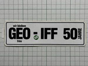外国 古いステッカー：GEO IFF 50 デザイン 広告 ビンテージ +Ae