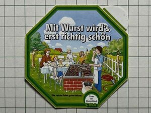 外国 古いステッカー：Mit Wurst... ヨーロッパ デザイン 広告 ビンテージ +A1