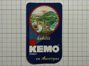 古い外国のステッカー：KEMO フランス デザイン 広告 ビンテージ +Eb