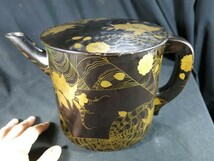 A　蜘蛛の巣に桜蒔絵湯桶　江戸時代中期　名品　漆器　漆工　飲食器　高級品　文化財　蒔絵　塗りもの　根来　調度品_画像1