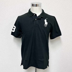  new goods POLO RALPH LAUREN Polo Ralph Lauren big po knee polo-shirt black boys L size 