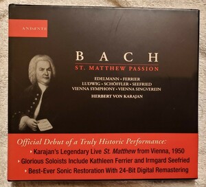 BACH ST.MATTHEW PASSION / Karajan, Edelmann, Ludwig, J.S.バッハ：マタイ受難曲 BWV.244 AND1170 699487117020