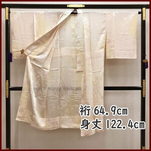 ◎金彩 長襦袢 花文様 正絹 半衿付◎美品 304mu21