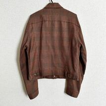 dries van noten ドリスヴァンノッテン チェックジャケット ブルゾン Gジャン デニムジャケット Lサイズ グレンチェック 1円スタート_画像5