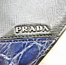 △【美品】☆PRADA☆定期入れ☆カードケース☆プラダ☆牛革☆ワニ革☆管32951470_画像3