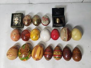 卵 置物 まとめて 19個セット イースターエッグ 大理石 小物 egg 宝石箱 オブジェ 宝石 小物入れ タマゴ型ジュエリー タマゴ アンティーク
