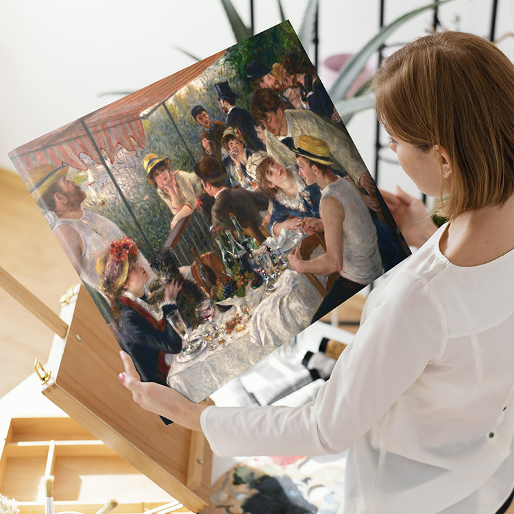 Panel de arte Tablero de arte Renoir Almuerzo de navegantes 45x33 A3 Pintura interior para colgar en la pared 01, Obra de arte, Cuadro, Retratos