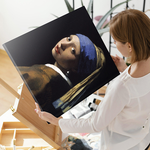 Art hand Auction Panneau d’art Tableau d’art Vermeer Fille avec une boucle d’oreille en perle 45x33 A3 Tenture murale Peinture intérieure 01, Ouvrages d'art, Peinture, Portraits